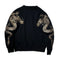 Sudadera de cuello redondo para hombre con bordado y mangas dobles