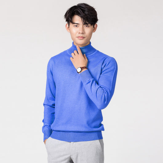 Suéter de Cuello Alto para Hombre Ajustado Liso - Image 10