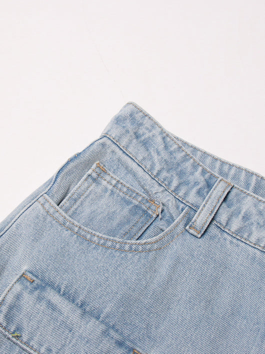 Jeans Vintage Azul Claro Talle Alto con Detalles de Trabajo para Mujer - Image 4