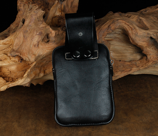 Bolsa de Cintura de Cuero para Hombre - Riñonera Deportiva Multifuncional - Image 4