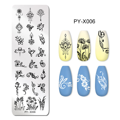 Placa de Acero para Estampado de Uñas con Película Azul - Plantilla de Transferencia - Image 7