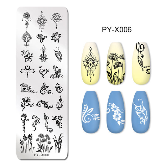 Placa de Acero para Estampado de Uñas con Película Azul - Plantilla de Transferencia - Image 7