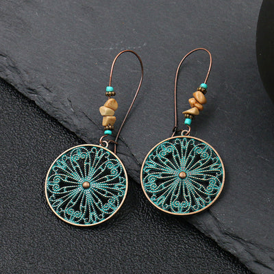 Aretes Retro de Aleación Floral Redondos Creativos - Image 9