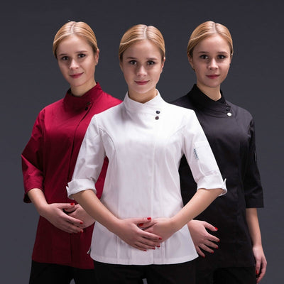 Uniforme de Chef Profesional para Mujer en Cocina de Hotel