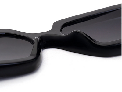 Cream wide leg sunglasses with a bold square frame and dark lenses, perfect for fashion wear and sun protection. - Image 28
