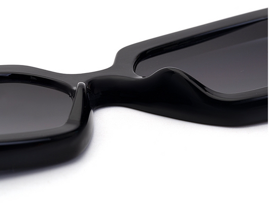 Cream wide leg sunglasses with a bold square frame and dark lenses, perfect for fashion wear and sun protection. - Image 28