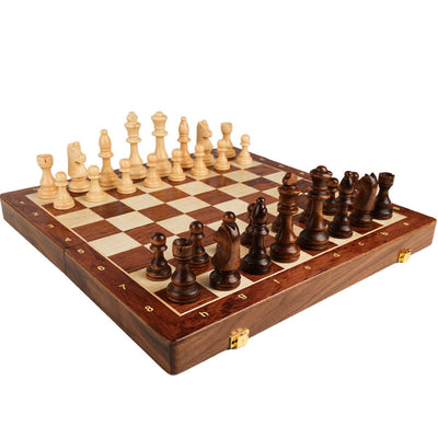 Juego de Ajedrez en Madera Maciza Grande con Tablero Plegable para Niños - Image 9