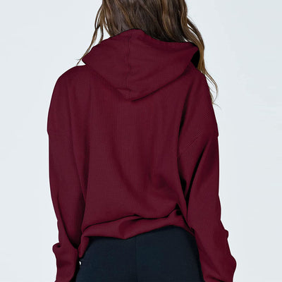 Sudadera Waffle con Cierre y Capucha - Chaqueta Casual de Manga Larga - Image 21