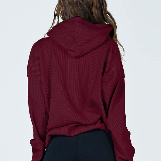 Sudadera Waffle con Cierre y Capucha - Chaqueta Casual de Manga Larga - Image 21