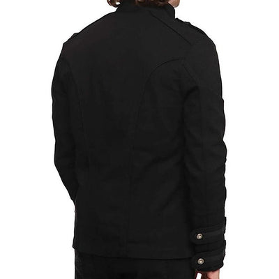 Chaqueta Militar Steampunk Gótica Vintage Negra para Hombre - Image 3