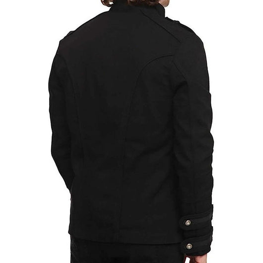Chaqueta Militar Steampunk Gótica Vintage Negra para Hombre - Image 3