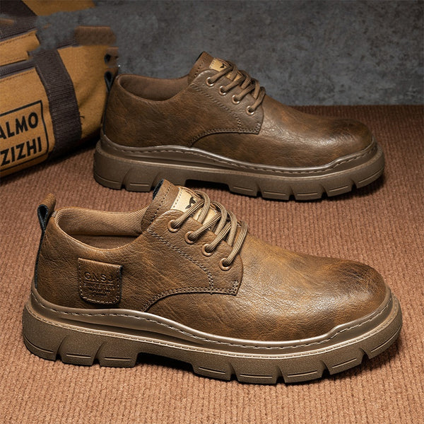 Zapatos de Cuero Ejecutivos Negros para Hombre - Estilo Británico Otoño