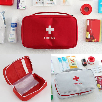Botiquín de Primeros Auxilios Portátil Grande Rojo para Emergencias, Camping y Viajes