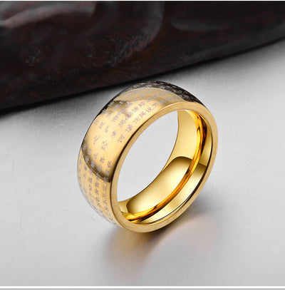 Anillo para Hombre con Grabado del Sutra del Corazón - Image 6