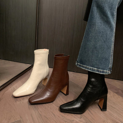 Botas de Tacón Alto Estilo Francés en Cuero Genuino para Mujer - Image 20