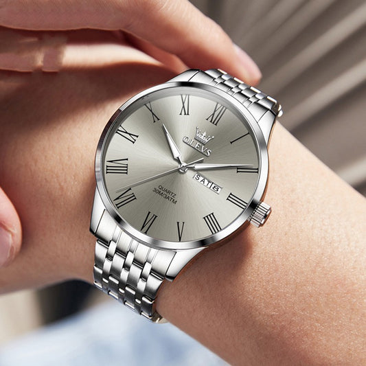Reloj de Pulsera Ejecutivo en Acero con Escala Romana