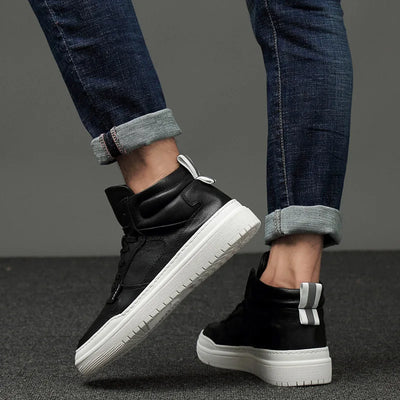 Tenis Altos de Cuero Coreanos para Hombre - Estilo Urbano Deportivo - Image 11