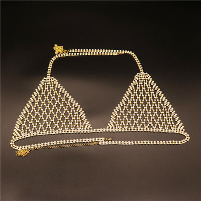Cadena de Cuerpo Brillante con Malla y Diamantes de Imitación - Image 6
