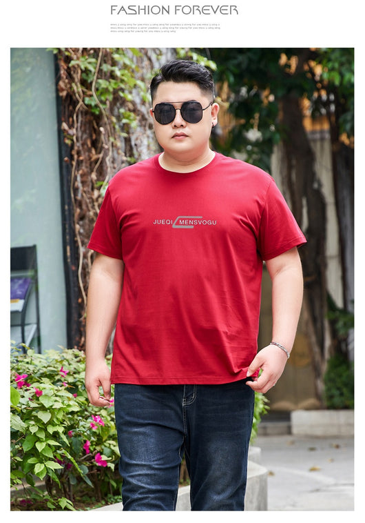 Camiseta de Algodón para Hombre Talla Grande - Cuello Redondo Manga Corta - Image 14