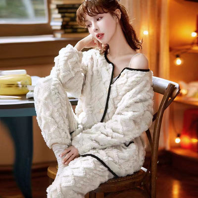 Pijama Cardigan Mujer Térmico Floral Suave - Conjunto Casa Acolchado - Image 5