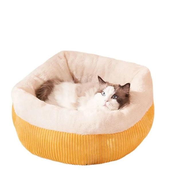 Cama Circular Lavable para Gatos y Perros - Nido Acogedor Antiestrés