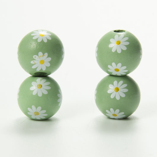 Pulsera Artesanal de Cuentas de Madera Margaritas Coloridas con Cuerda de Cáñamo - Image 5