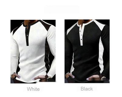 Sudadera Hombre Manga Larga Diseño Jacquard Patchwork Corte Holgado - Image 9