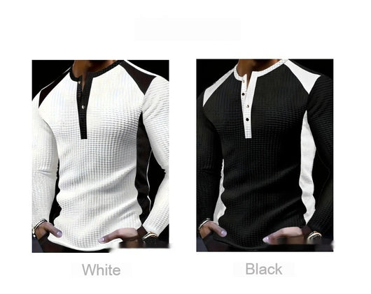 Sudadera Hombre Manga Larga Diseño Jacquard Patchwork Corte Holgado - Image 9