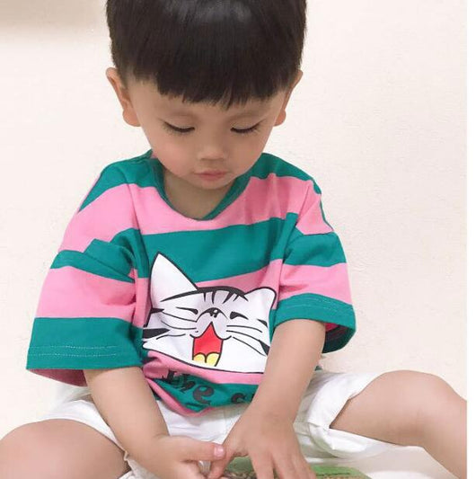 Camiseta Infantil Gato de Manga Corta N240 - Unisex - Image 13