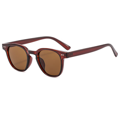 Brown square-frame sunglasses with brown lenses, suitable for sun protection and fashion wear. - Image 9
