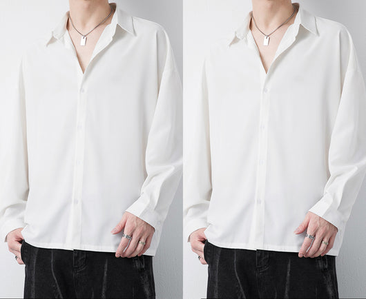 Camisa Negra Casual de Otoño con Cuello Mao y Mangas Largas - Image 12