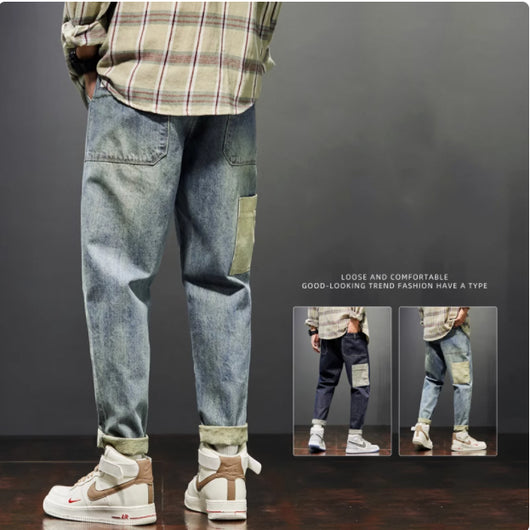Pantalón Vaquero Harem Oversize Cintura Alta - Corte Recto Tres Cuartos - Image 12