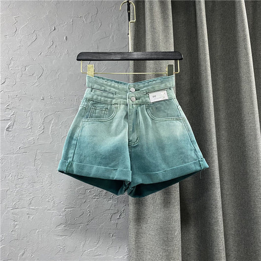 Shorts de Mezclilla Ancho Degradado para Mujer - Image 5