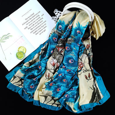 Pañuelo de Seda Estampado Ultraligero para Mujer - Protección Solar y Transpirable - Image 38