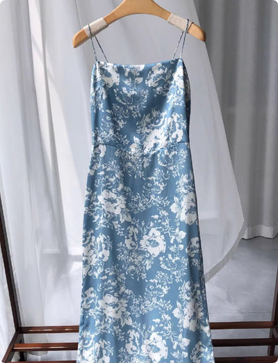 Vestido de Vacaciones en Satén Floral Lavado a la Seda - Image 2