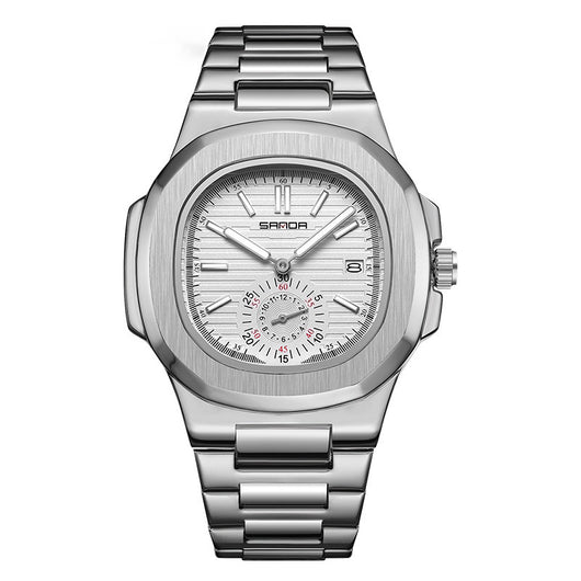 Reloj de Pulsera Hombre Acero Inoxidable Calendario Luminoso Resistente al Agua - Image 3