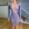 Vestido Lila con Hombros Reforzados - Corte Elegante y Cómodo