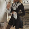 Vestido Slim Elegante con Ribete de Encaje y Costuras Reforzadas