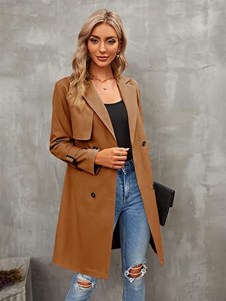 Abrigo Elegante Doble Fila Ajustado para Mujer - Image 28