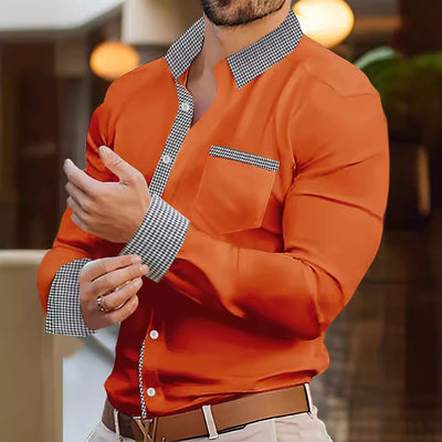 Camisa Casual de Rayas Sólidas para Hombre - Primavera y Otoño - Image 37