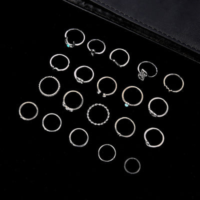 Set de 6 Anillos Articulados: Corona, Hoja y Formas Geométricas - Image 40