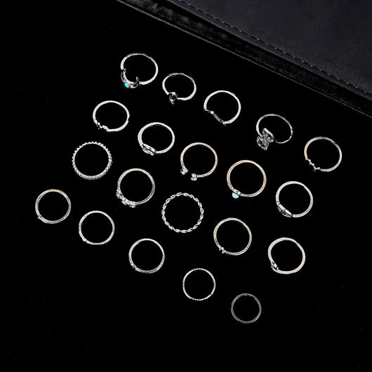 Set de 6 Anillos Articulados: Corona, Hoja y Formas Geométricas - Image 40