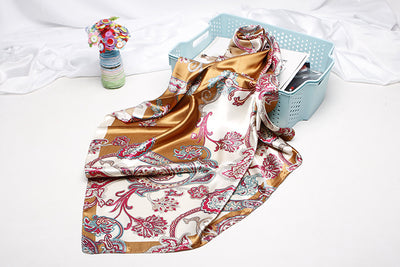 Pañuelo de Seda Artificial Estampado Tamaño Pequeño - Image 35