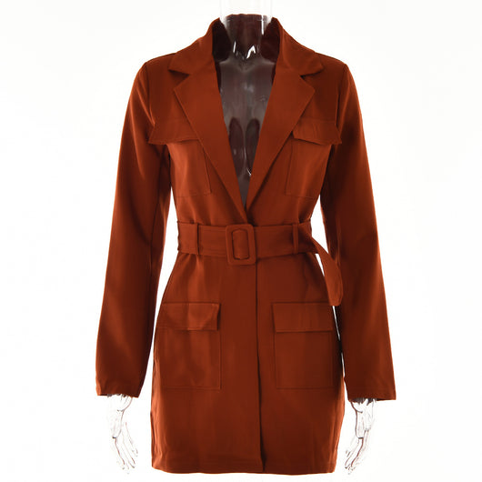 Vestido Oversized de Manga Larga con Solapa para Mujer - Image 24