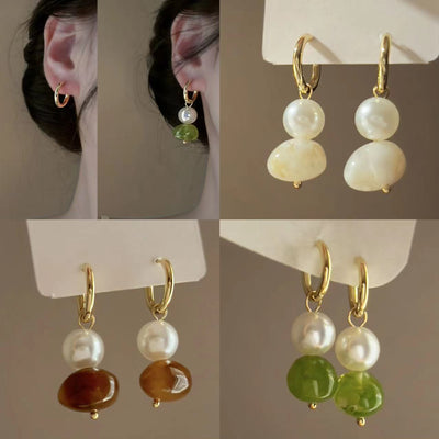 Aretes Geométricos Irregulares Retro Redondos - Image 10
