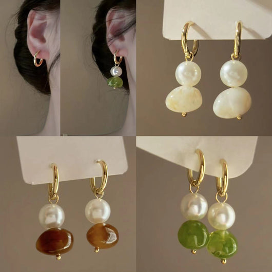 Aretes Geométricos Irregulares Retro Redondos - Image 10