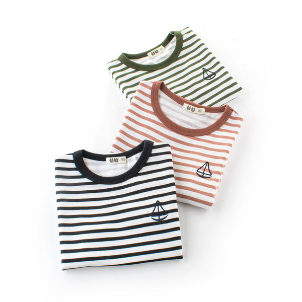 Playera Infantil de Algodón con Rayas para Niños