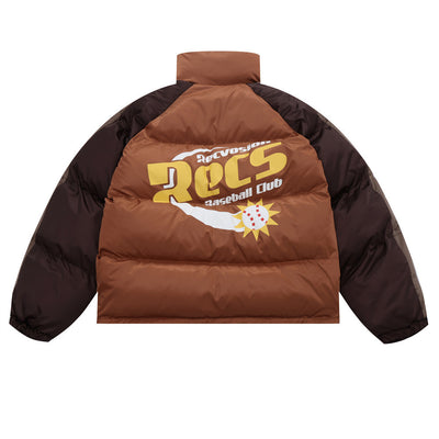 Chaqueta Acolchada de Algodón con Cuello Alto y Estampado Americano - Image 2