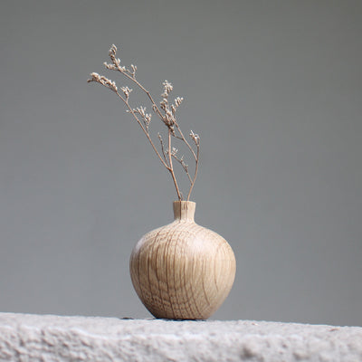 Jarrón de Madera Maciza Estilo Japonés con Flores Secas Decorativas - Image 17