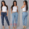 Pantalones Denim Sueltos de Color Sólido para Mujer